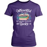 "Introverted But Willing To Discuss Books" Women's Fitted T-shirt - Gifts For Reading Addicts