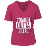 "Straight outta gilead" V-neck Tshirt - Gifts For Reading Addicts