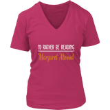 "I'd Rather Be reading MA" V-neck Tshirt - Gifts For Reading Addicts