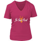 "Je Suis Prest" V-neck Tshirt - Gifts For Reading Addicts