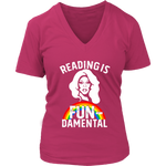 Rupaul"Reading Is Fundamental" V-neck Tshirt - Gifts For Reading Addicts