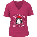 "Let It Snow" V-neck Tshirt - Gifts For Reading Addicts