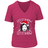 "Let It Snow" V-neck Tshirt - Gifts For Reading Addicts