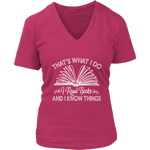 "I Read Books" V-neck Tshirt - Gifts For Reading Addicts