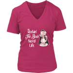 "The Book Nerd Life" V-neck Tshirt - Gifts For Reading Addicts