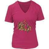 "Canada Bookish Map" V-neck Tshirt - Gifts For Reading Addicts