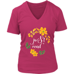 "just read" V-neck Tshirt - Gifts For Reading Addicts