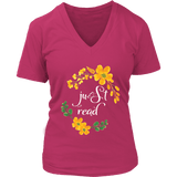 "just read" V-neck Tshirt - Gifts For Reading Addicts