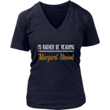 "I'd Rather Be reading MA" V-neck Tshirt - Gifts For Reading Addicts