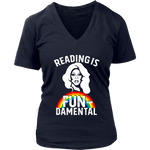 Rupaul"Reading Is Fundamental" V-neck Tshirt - Gifts For Reading Addicts