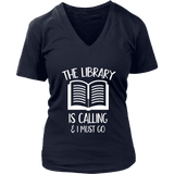 "The library" V-neck Tshirt - Gifts For Reading Addicts