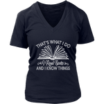 "I Read Books" V-neck Tshirt - Gifts For Reading Addicts