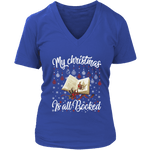 "My Christmas Is All Booked" V-neck Tshirt - Gifts For Reading Addicts