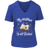 "My Christmas Is All Booked" V-neck Tshirt - Gifts For Reading Addicts