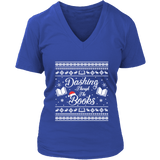 "Dashing Through The Books" V-neck Tshirt - Gifts For Reading Addicts