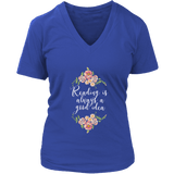 "Reading" V-neck Tshirt - Gifts For Reading Addicts