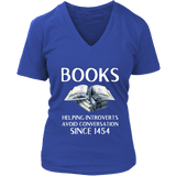 "Books" V-neck Tshirt - Gifts For Reading Addicts