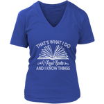 "I Read Books" V-neck Tshirt - Gifts For Reading Addicts