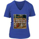 "I Found Myself In Wonderland" V-neck Tshirt - Gifts For Reading Addicts