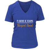 "I'd Rather Be reading MA" V-neck Tshirt - Gifts For Reading Addicts