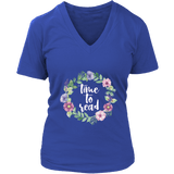 "Time to read" V-neck Tshirt - Gifts For Reading Addicts