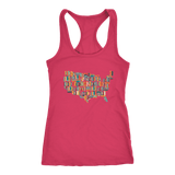 "USA Bookish Map" Women's Tank Top - Gifts For Reading Addicts