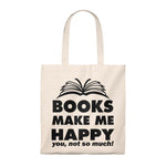 Books Make Me Happy Canvas Tote Bag - Vintage style - Gifts For Reading Addicts