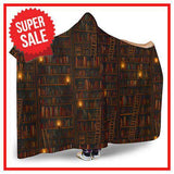 brown bookshelf Hooded blanket - Gifts For Reading Addicts