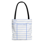 Library Card White Tote Bag - Gifts For Reading Addicts