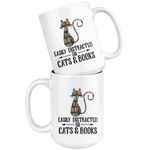 "Cats and books"15oz white mug - Gifts For Reading Addicts