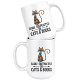 "Cats and books"15oz white mug - Gifts For Reading Addicts