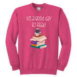 "It's a good day to read" YOUTH CREWNECK SWEATSHIRT - Gifts For Reading Addicts