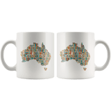 "Australia Bookish Map"11oz White Mug - Gifts For Reading Addicts