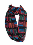 Bookshelf colorful Infinity Scarf Handmade Limited Edition - Gifts For Reading Addicts