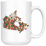 "Canada Bookish Map"15oz White Mug - Gifts For Reading Addicts