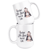 "The Book Nerd Life"15oz White Mug - Gifts For Reading Addicts