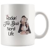 "The Book Nerd Life"11oz White Mug - Gifts For Reading Addicts