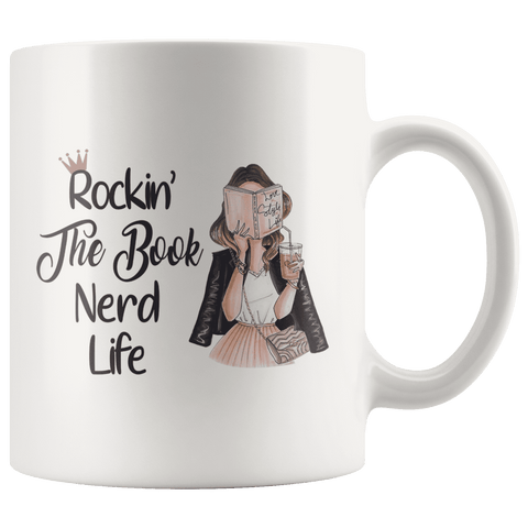 "The Book Nerd Life"11oz White Mug - Gifts For Reading Addicts