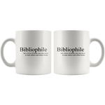 "Bibliophile"11oz white mug - Gifts For Reading Addicts