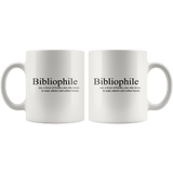 "Bibliophile"11oz white mug - Gifts For Reading Addicts