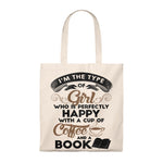 A Cup Of Coffee And A Book Canvas Tote Bag - Vintage style - Gifts For Reading Addicts