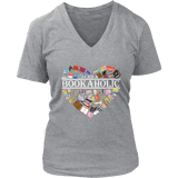 "I am a bookaholic" V-neck Tshirt - Gifts For Reading Addicts