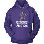 "Cats and books" Hoodie - Gifts For Reading Addicts