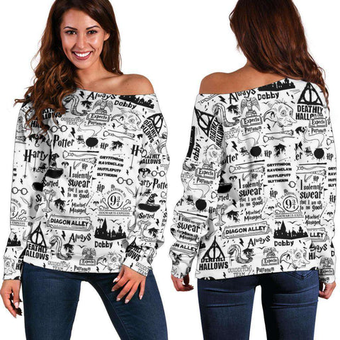 Bookish Off Shoulder Sweater - Gifts For Reading Addicts