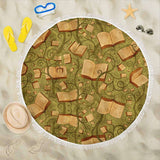 Green Bookish Round Beach Blanket - Gifts For Reading Addicts