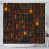 Brown Bookshelf Bookish Curtain - Gifts For Reading Addicts