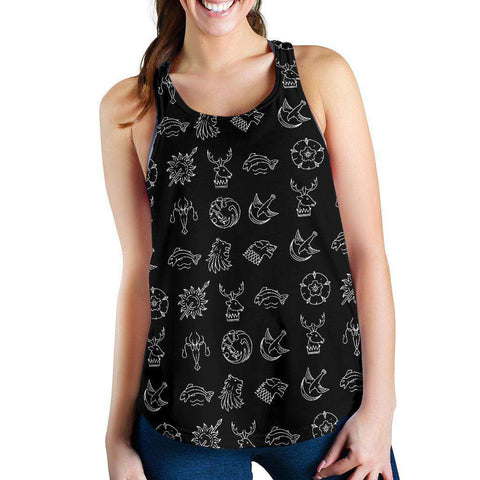 Game Of Thrones All Over Print Women's Racerback Tank - Gifts For Reading Addicts