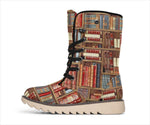 Bookish Pattern Polar Boots - Gifts For Reading Addicts