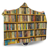 Bookshelf pattern hooded blanket - Gifts For Reading Addicts