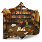 reading at library hooded blanket - Gifts For Reading Addicts